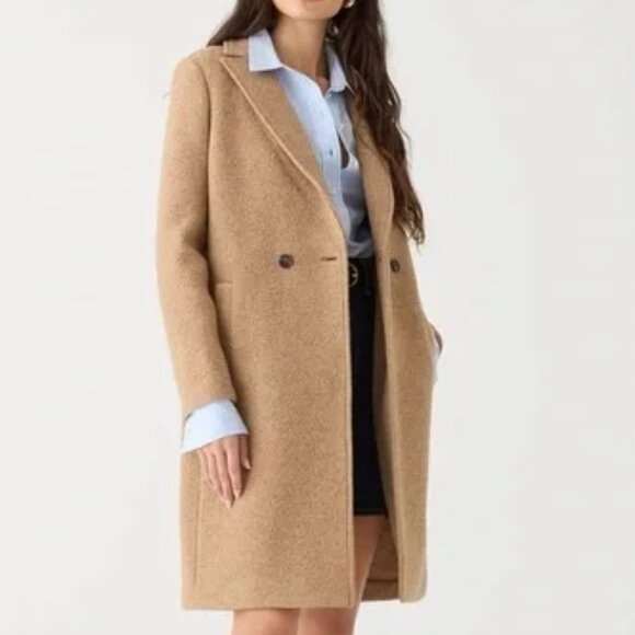 J.CREW DAPHNE BOILED WOOL TOPCOAT OVERCOAT CARMIGNANO ITALIAN 100% WOOL sz 12 - Picture 1 of 7